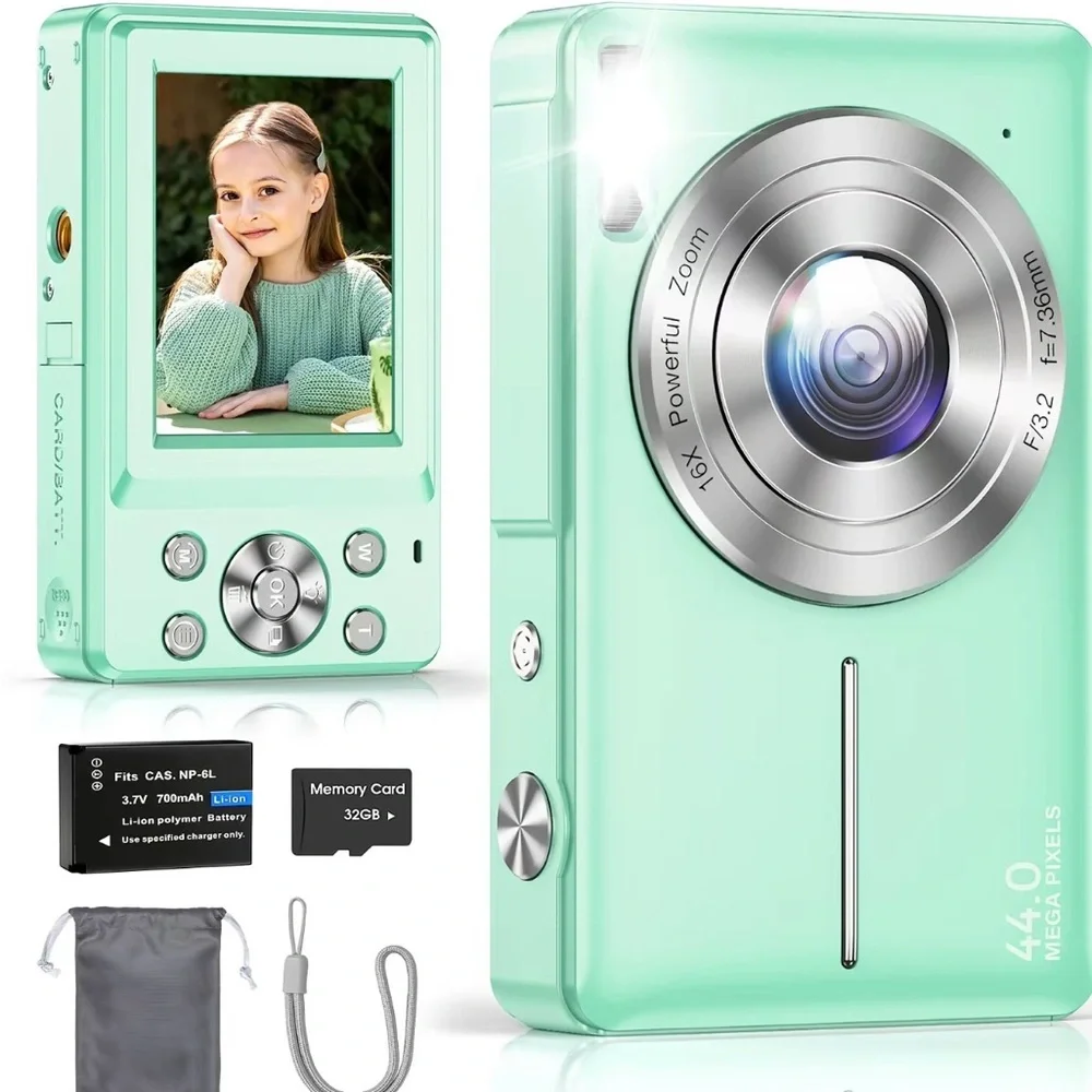 Mint Green Compact Digital Camera